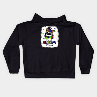 Bleached Messy Bun Proud Autism Mimi Kids Hoodie